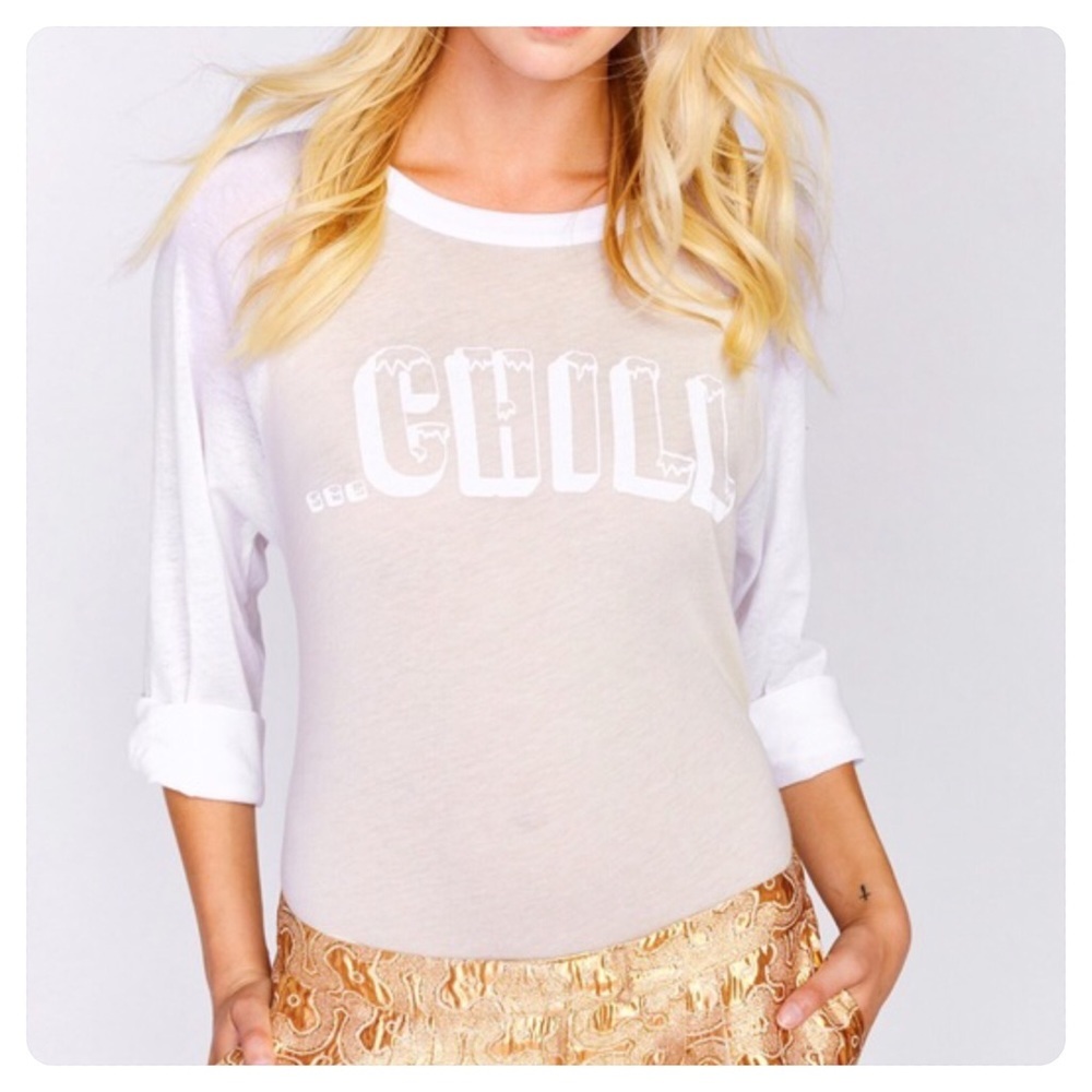 NWT! Wildfox rebel raglan chill out baseball Tee